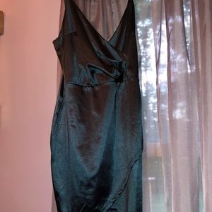 Satin Green Cocktail Dress